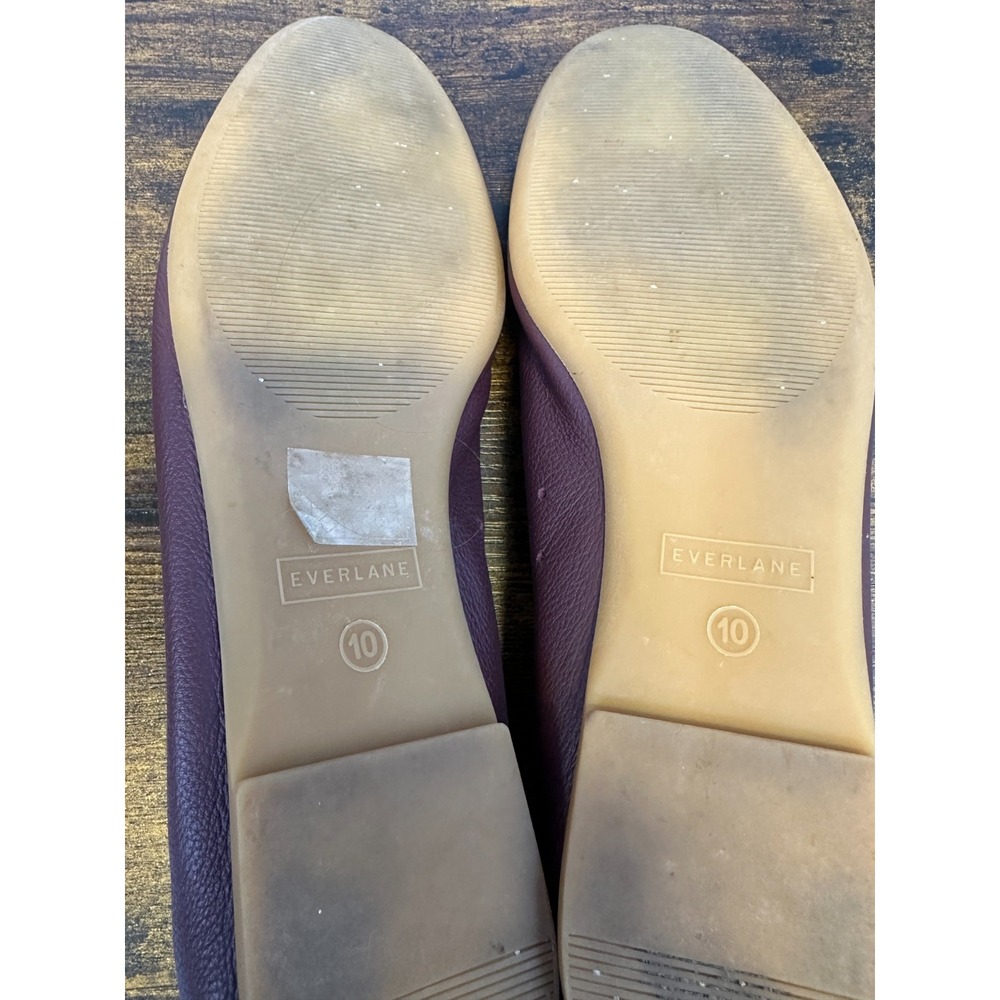 Everlane The Day Glove Burgundy Leather Ballet Flats Womens Size 10 Shoes Italy - Picture 9 of 10